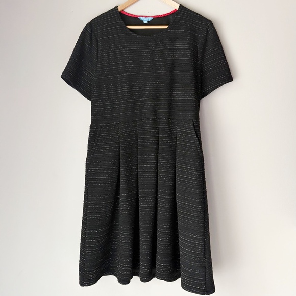 Draper James RSVP Fit and Flare Black Shimmer Dress - Picture 1 of 5